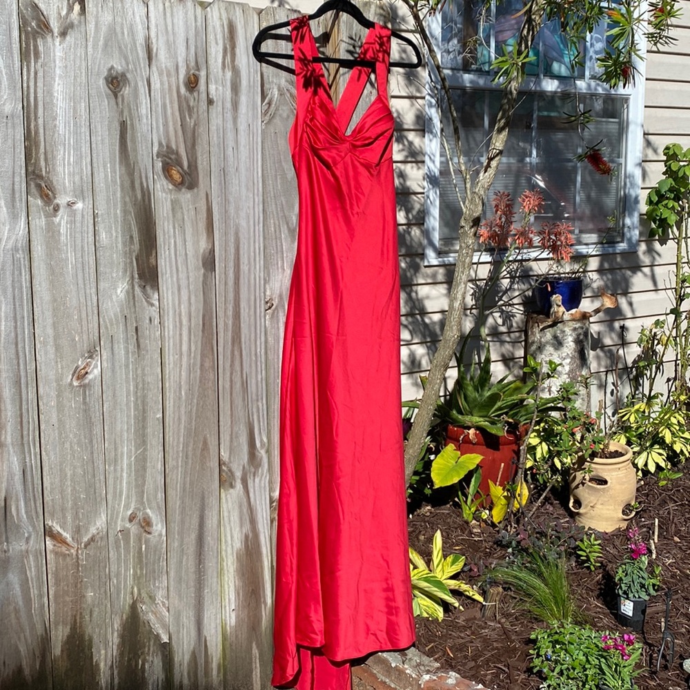 Calvin Klein long red dress size 12